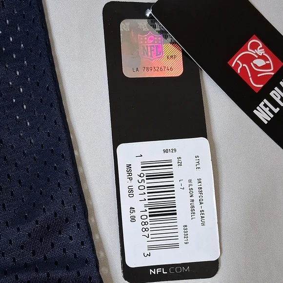 Nike Seattle Seahawks Kids Russell Wilson #3 Navy Football Jersey - Picture 4 of 4